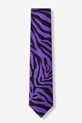 Zebra Animal Print Purple Skinny Tie Photo (1)