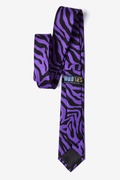 Zebra Animal Print Purple Skinny Tie Photo (2)