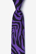 Zebra Animal Print Purple Skinny Tie Photo (0)
