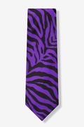 Zebra Animal Print Purple Tie Photo (1)