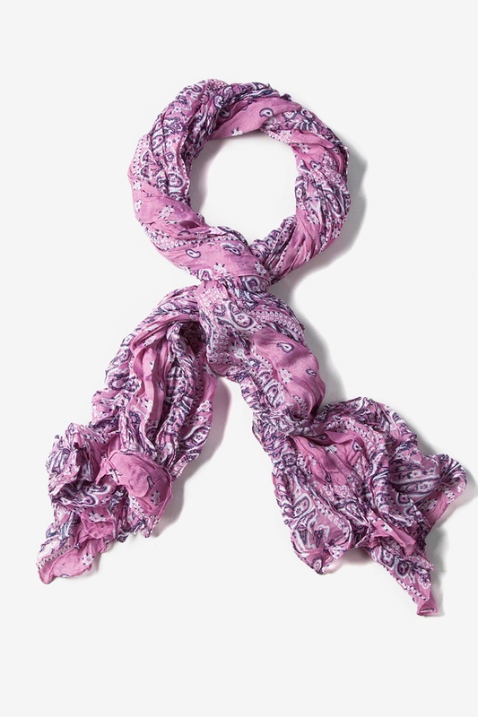 purple print scarf
