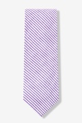 Purple Seersucker Stripe Extra Long Tie Photo (0)