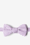 Purple Seersucker Stripe Self-Tie Bow Tie Photo (0)