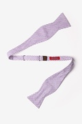 Purple Seersucker Stripe Self-Tie Bow Tie Photo (1)