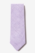 Seersucker Stripe Purple Tie Photo (0)