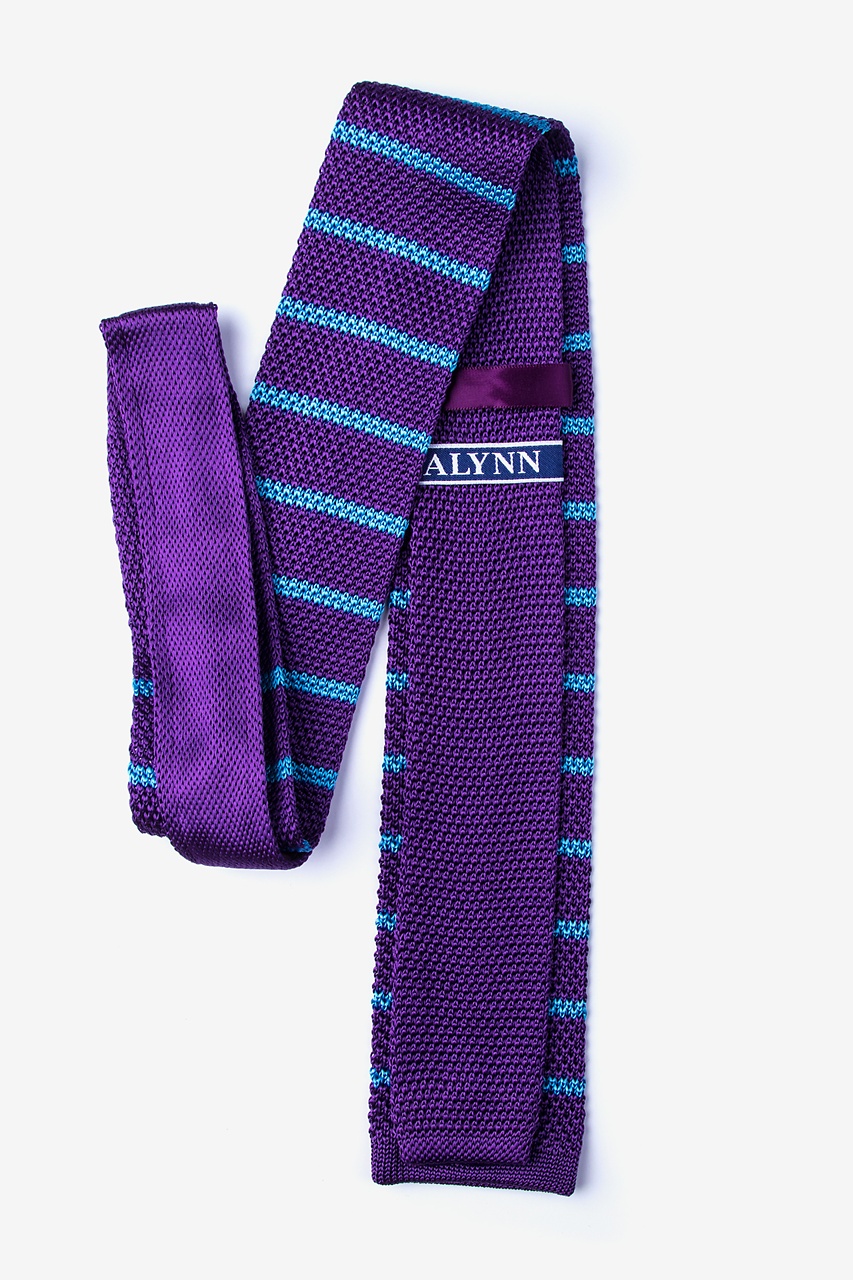 Briton Stripe Purple Knit Tie Photo (1)