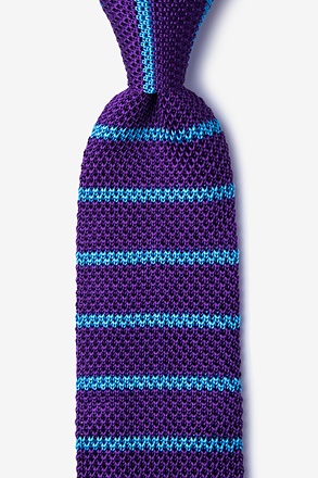 _Briton Stripe Purple Knit Tie_