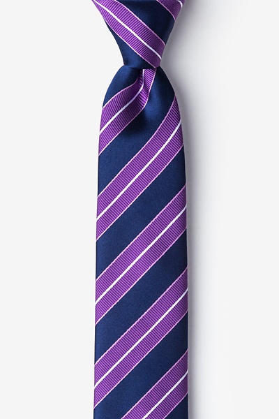 Purple Silk Hainan Skinny Tie