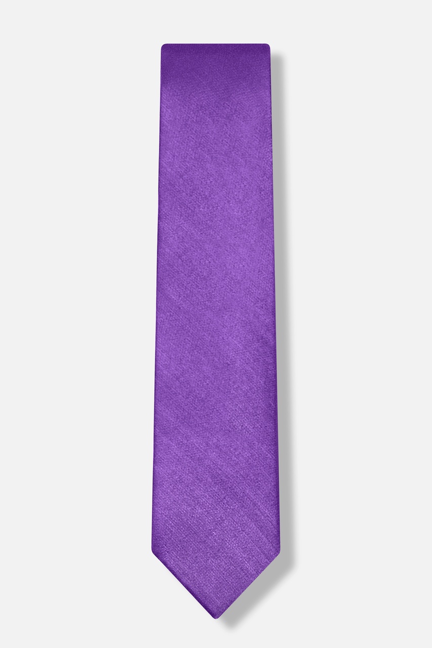 Solid Stitch Purple Skinny Tie Photo (0)