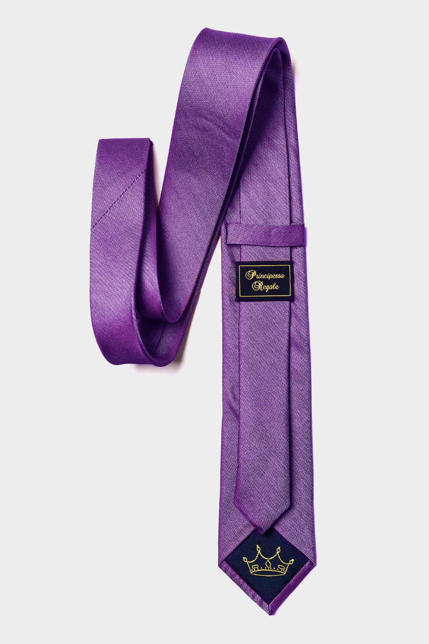 Solid Stitch Purple Skinny Tie Photo (1)