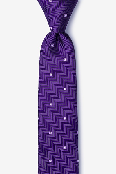 Purple Silk Wooley Skinny Tie