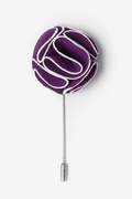 Purple Piped Flower Lapel Pin Photo (0)