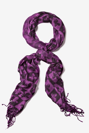 _Purple Fleur De Lis Scarf_