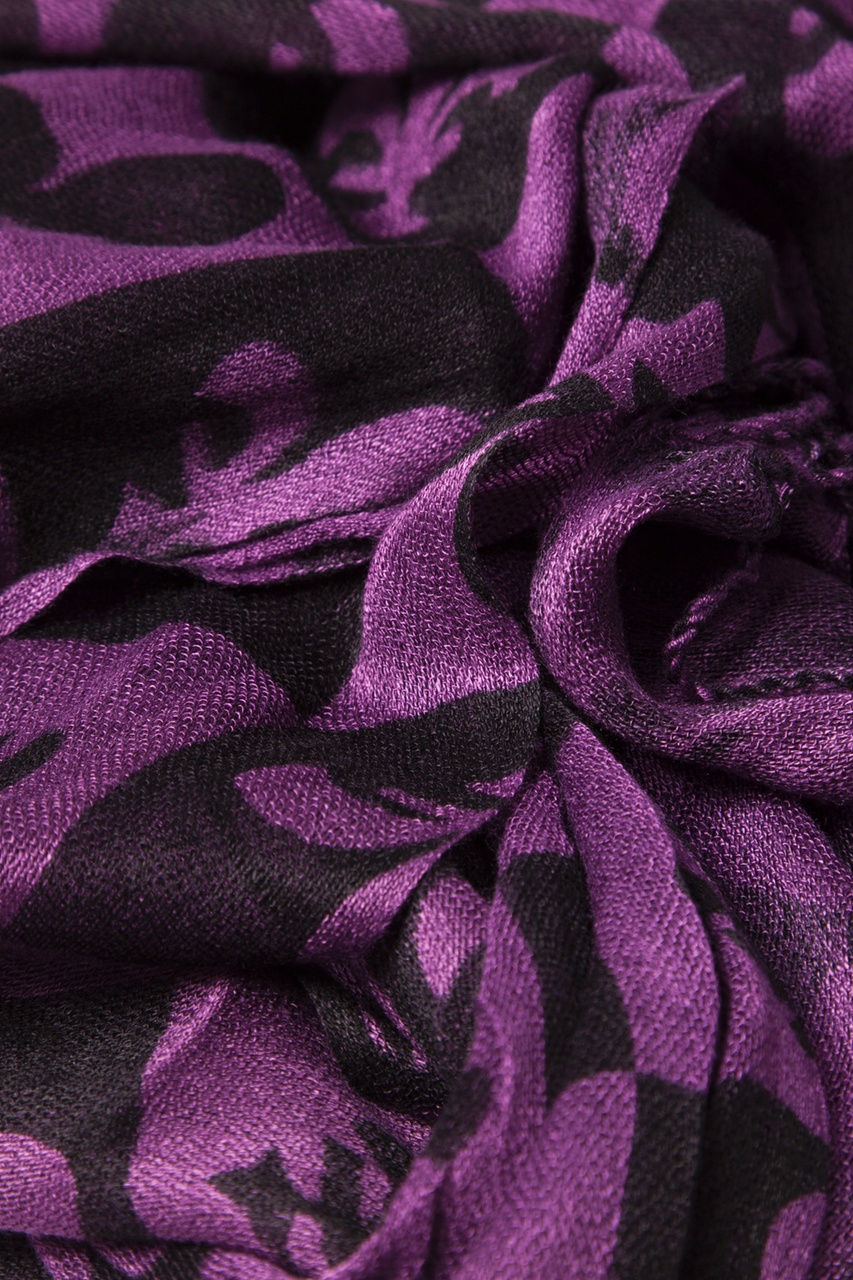 Fleur De Lis Scarf in Purple Purple White Scarf Fleur De 