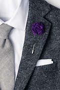 Purple Wool Felt Flower Lapel Pin Photo (1)