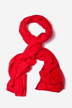_Heathered Solid Red Knit Scarf_