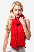 Oslo Sparkle Solid Red Knit Scarf Photo (1)