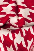 Red and Beige Bristol Houndstooth Knit Scarf Photo (0)