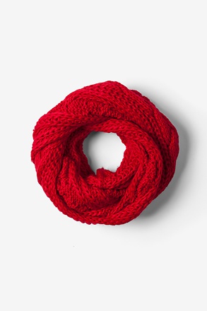 Red Geneva Cable Knit Infinity Scarf