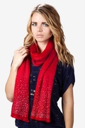 Red Rhinestone Sparkle Knit Scarf Photo (0)