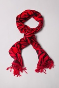 Red Zebra Print Pashmina Scarf Photo (3)