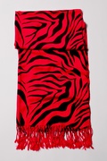 Red Zebra Print Pashmina Scarf Photo (4)