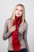 Red Zebra Print Pashmina Scarf Photo (2)