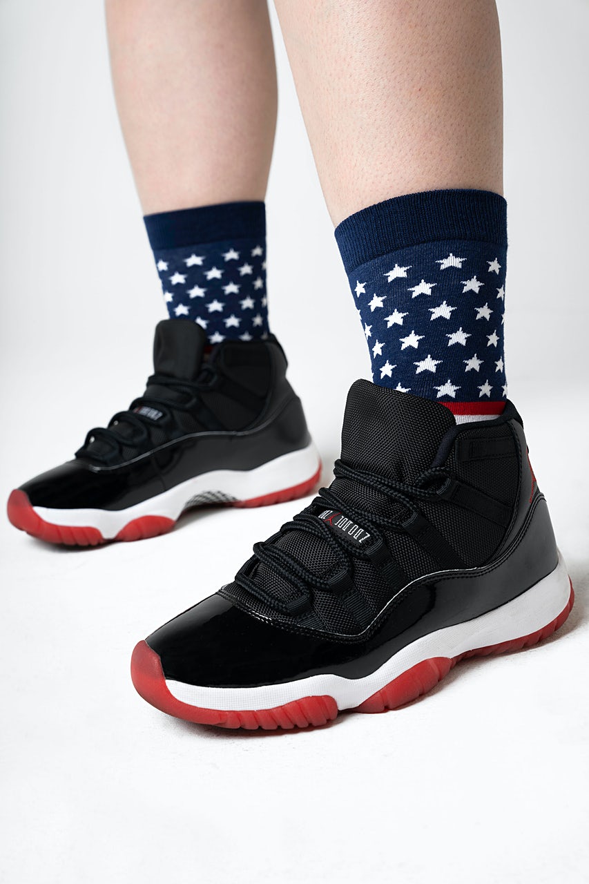  American Flag Dress Socks Made in the USA, Red/White