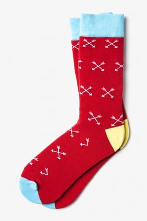 Crossed Arrows Red Sock