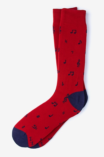 Red Carded Cotton Music to My Toes Medium-Large Sock