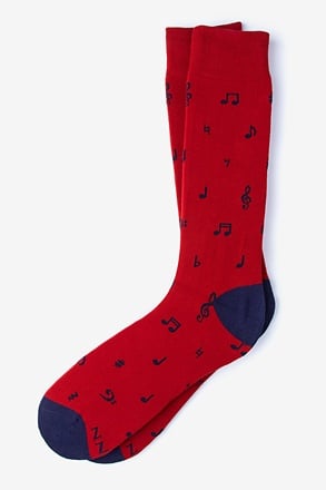 _Music Note Red Sock_