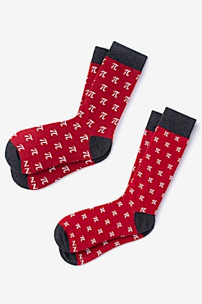 _Pi Is Forever Red His & Hers Socks_