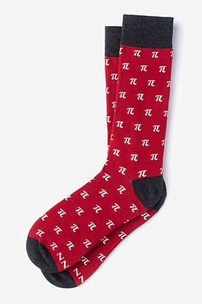 _Pi Is Forever Red Medium-Large Sock_