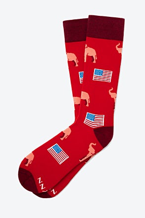 _Republican Elephants Red Sock_
