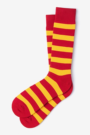 Rugby Stripe Red Sock