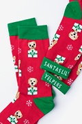 Santa's Li'l Yelpers Red Women's Sock Photo (1)