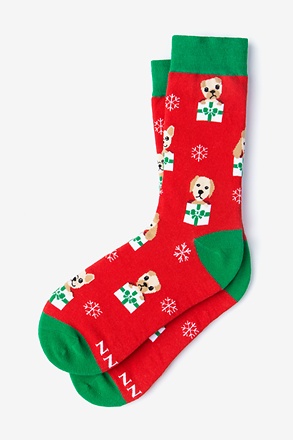 _Santa's Li'l Yelpers Red Women's Sock_