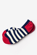 Seal Beach Stripe Red No-Show Sock Photo (0)