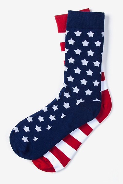 Red Carded Cotton Stars & Stripes Medium-Large Sock