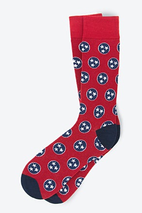 _Tennessee State Flag Red Medium-Large Sock_