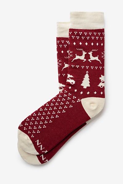 Red Carded Cotton Ugly Sweater Women's Sock | Ties.com
