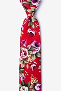 Abney Red Skinny Tie Photo (0)