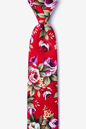 Abney Red Skinny Tie