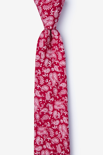 Red Cotton Blaze Skinny Tie | Ties.com
