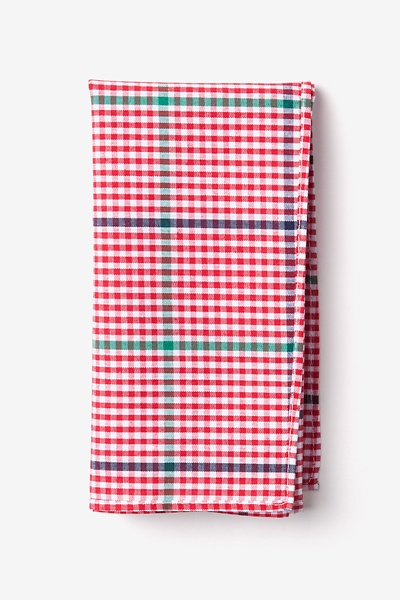Red Cotton Douglas Pocket Square