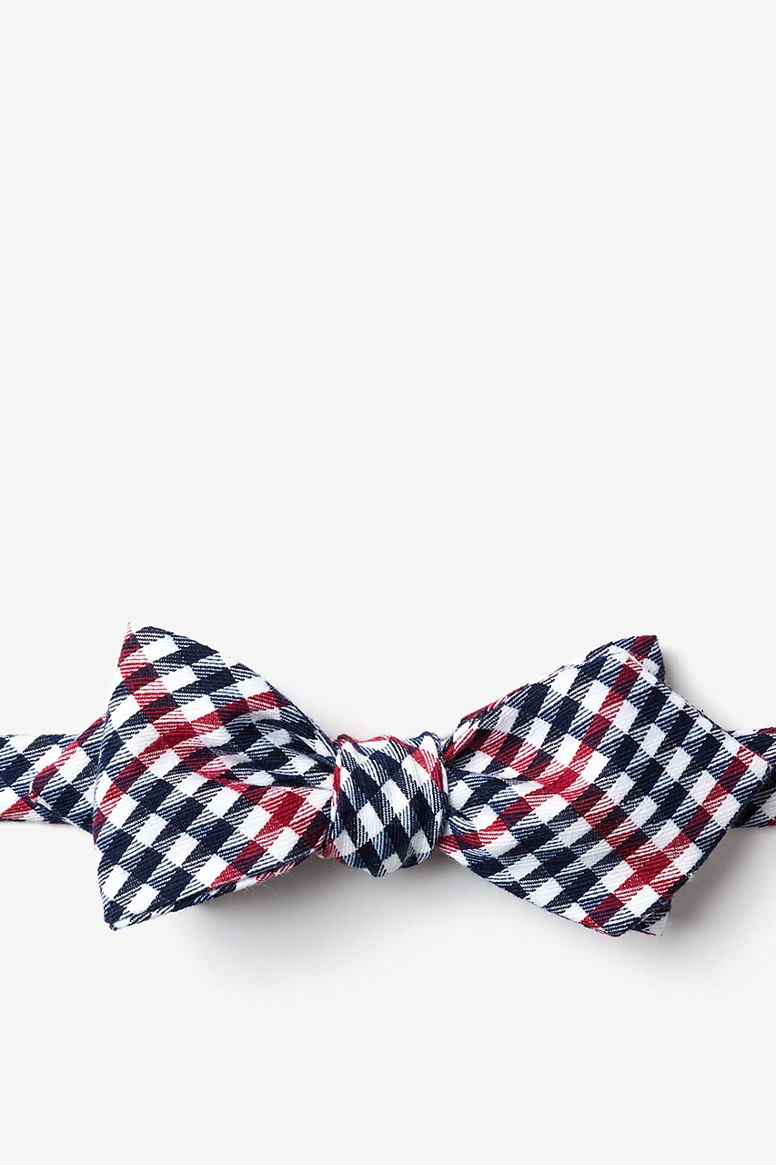 Red Cotton Encinitas Diamond Tip Bow Tie | Ties.com