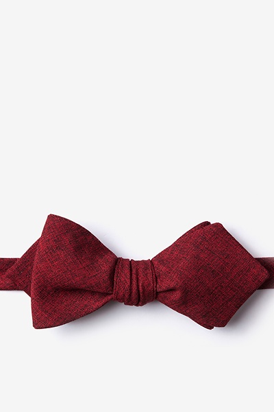 Image of Red Cotton Galveston Diamond Tip Bow Tie