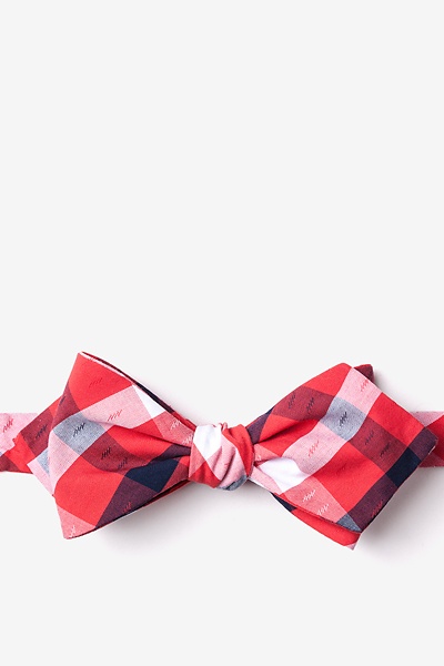 Red Cotton Kennewick Diamond Tip Bow Tie | Ties.com