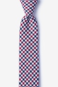 Markson Checks Red Skinny Tie Photo (0)