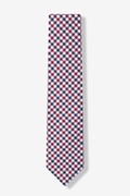 Markson Checks Red Skinny Tie Photo (1)